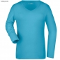 Mobile Preview: James & Nicholson Ladies‘ Stretch V-Shirt Long-Sleeved
