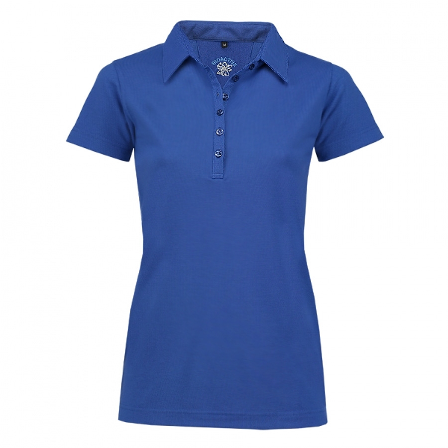 Bioaktives Damen-Poloshirt kornblau