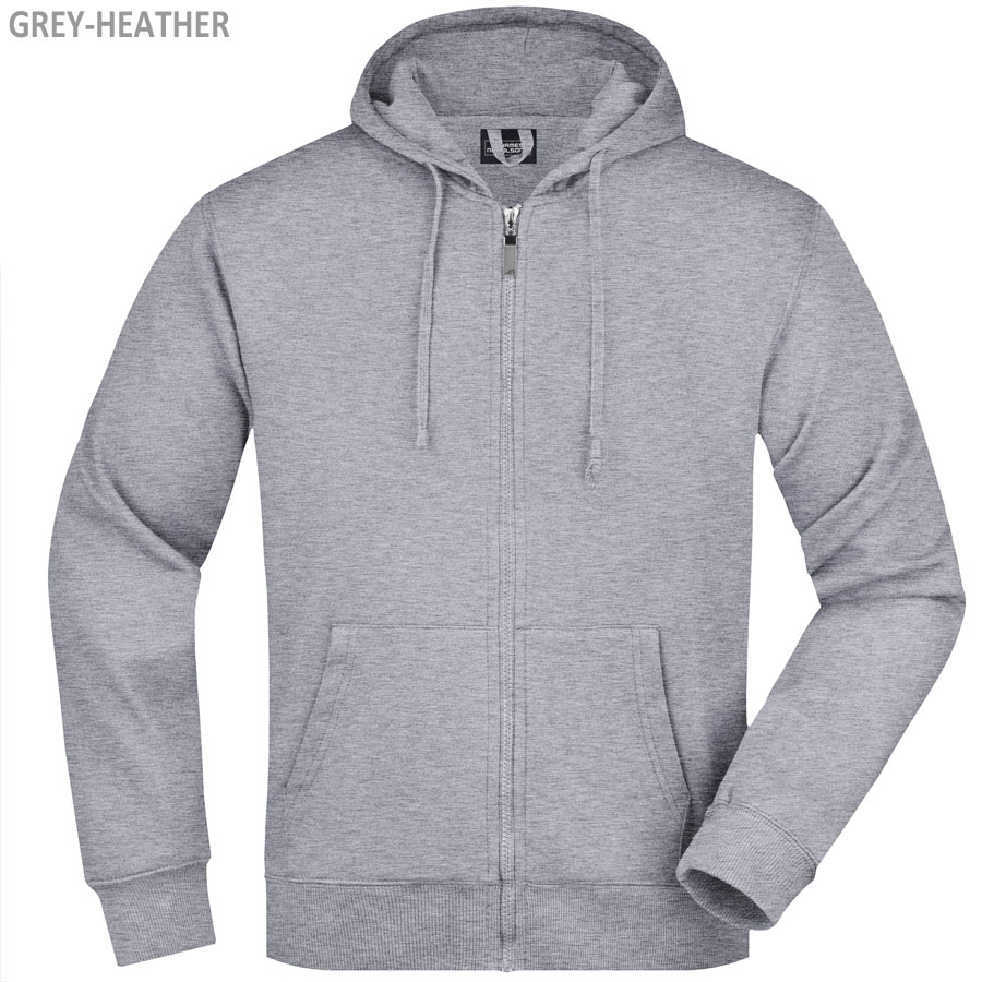 James & Nicholson Mens Hooded Jacket - JN042 - grey-heather
